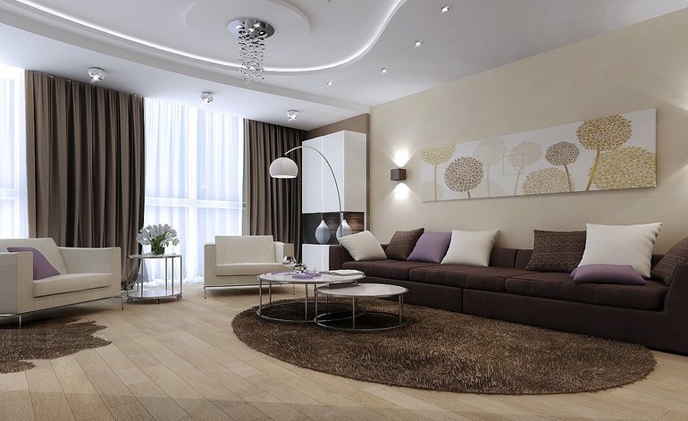 Brown and beige interior