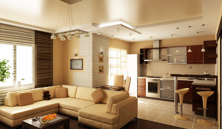Výhody a nevýhody kombinace kuchyně s obývacím pokojem
