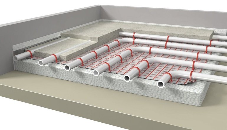 Installation of underfloor heating