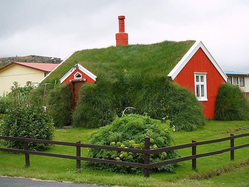 Özel bir evin yeşil çatı