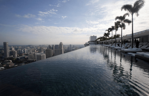 Taket på Marina Bay Sands-hotellet i Singapore