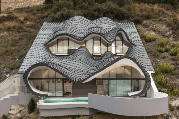 House with an unusual roof