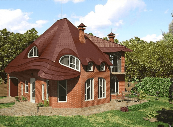 Hus med ett vackert tak