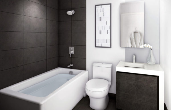 Design koupelen v kombinaci s toaletou: návrhy interiérů