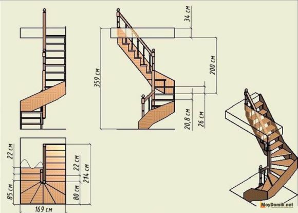 escada de madeira para o segundo andar de desenho