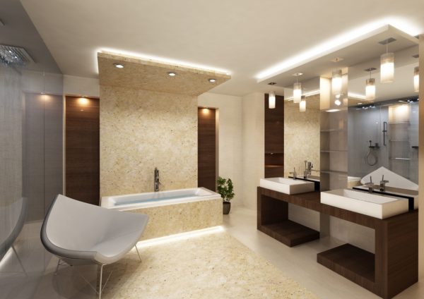 Vilken belysning du ska välja för badrummet och hur man implementerar den