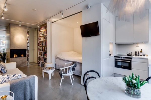 Interesting ideas how to organize the space of a studio apartment